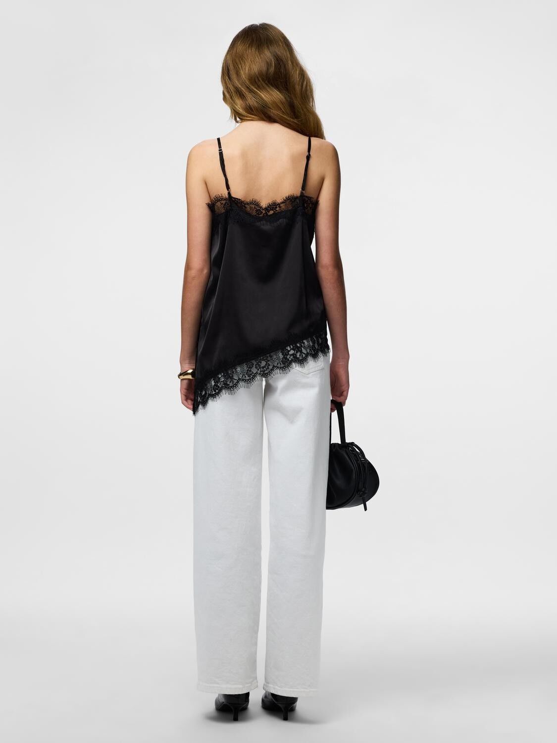 Pcnomi Strap Satin Lace Top Wvn