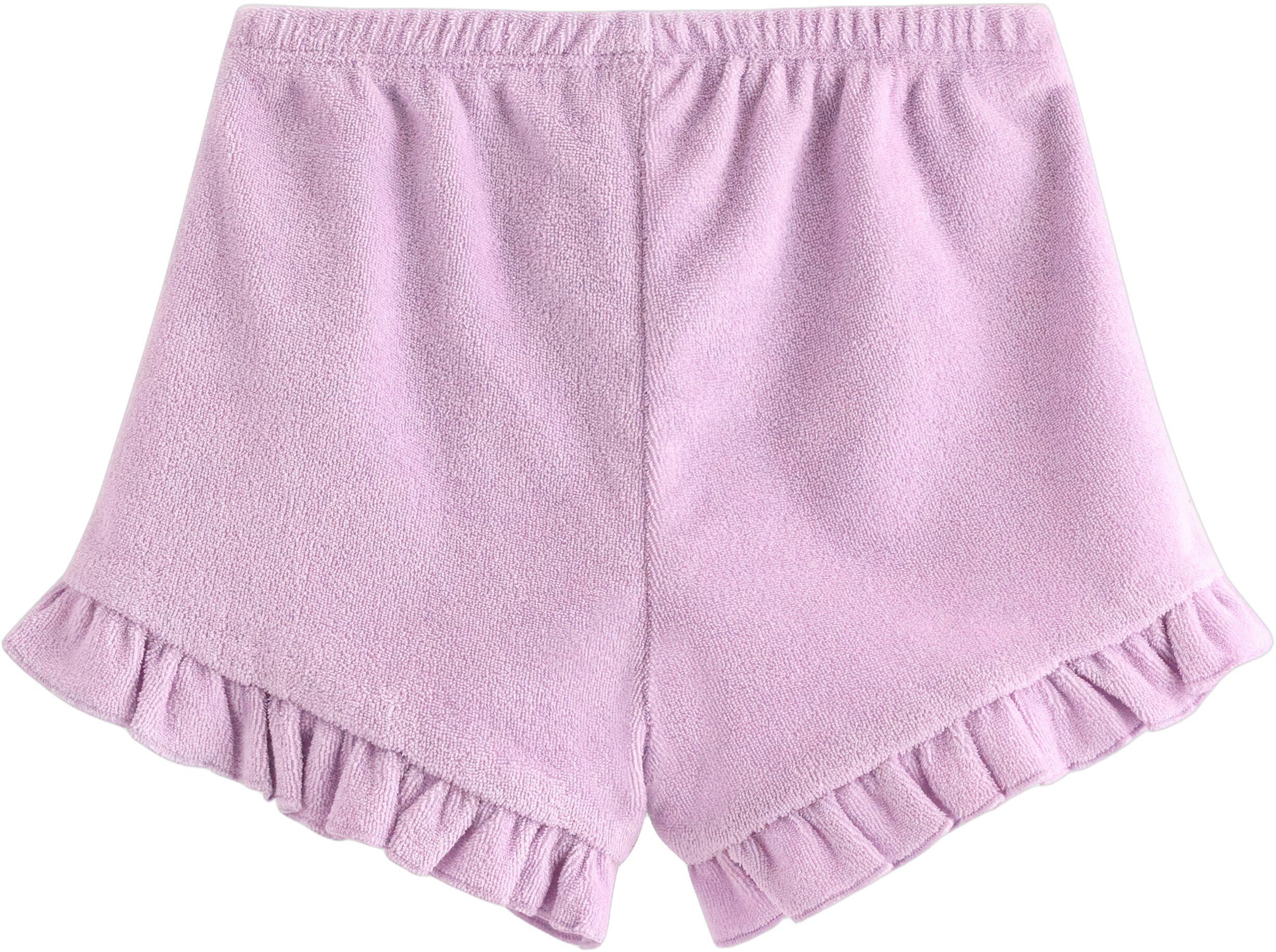 Myke frott&eacute;shorts med volangkant og