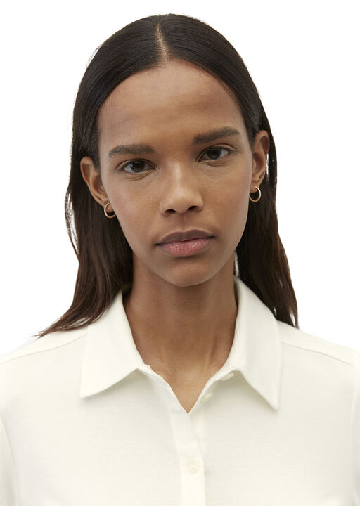 Jersey-blouse, long sleeve, collar,