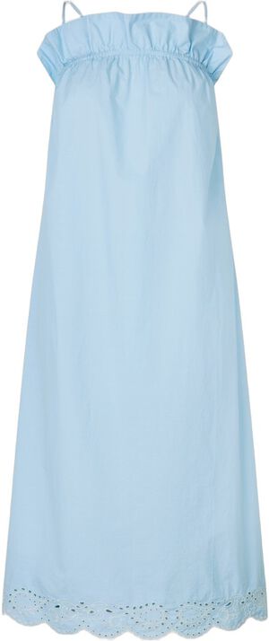 2499 Light Cotton, Scalloped Strap Midi Dress