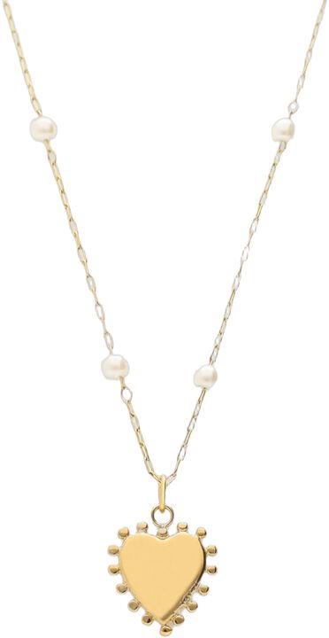 Necklace mini pearl & heart