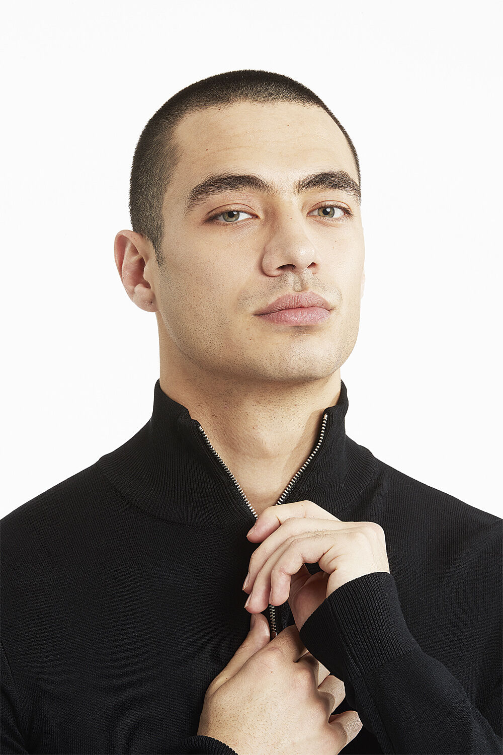 Ecovero half zip L/S knit