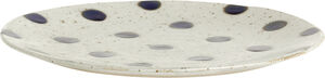 GRAINY dot plate, S, sand/dark blue