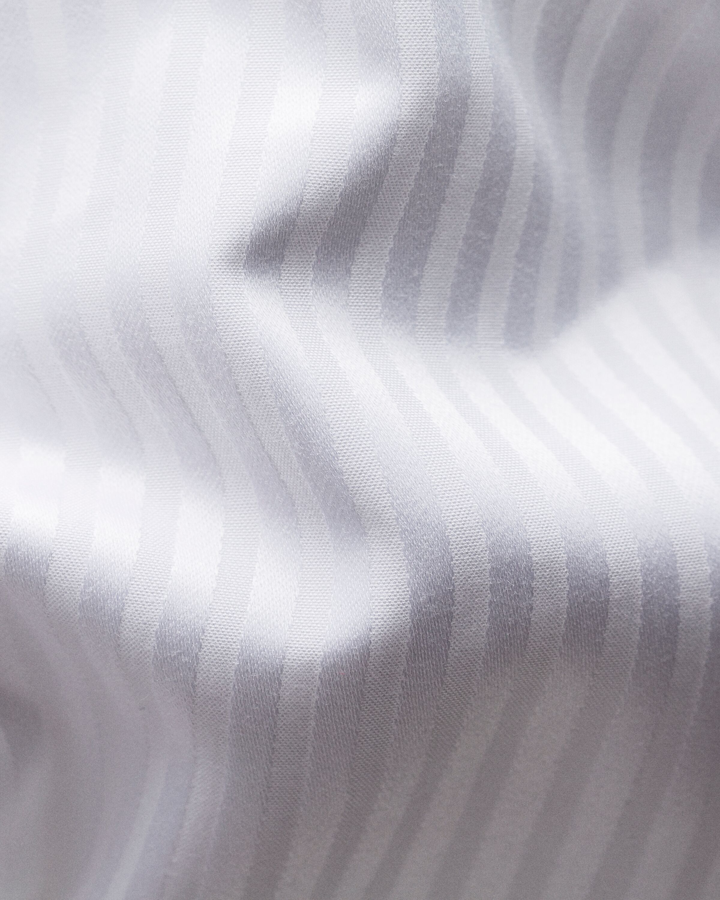 White Striped Satin Tuxedo Shirt - Slim Fit