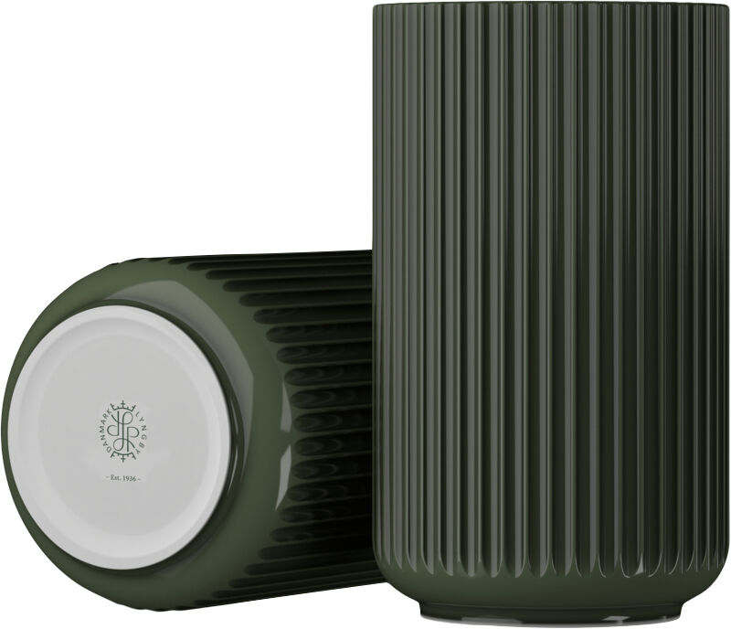 Lyngby Vase H31 cm m&oslash;rk gr&oslash;n porcel&aelig;n