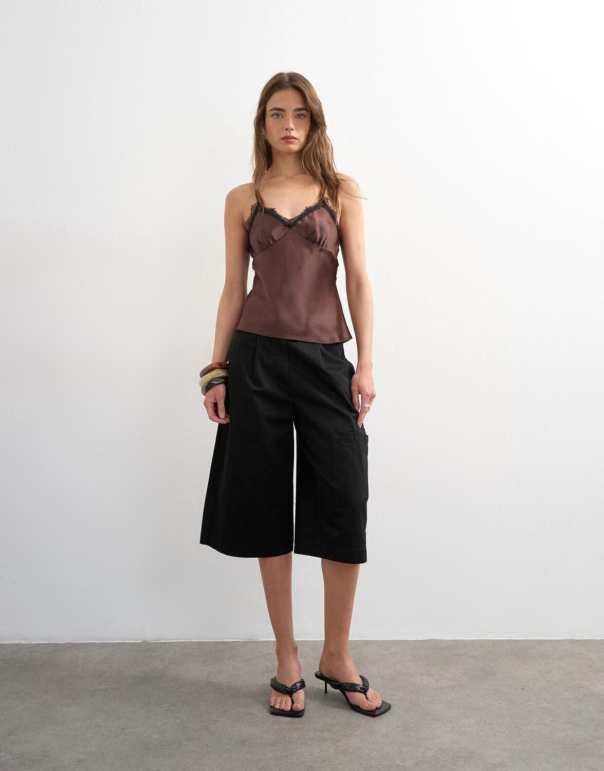 Tsnaomi Lace Trim Satin Cami Top Wvn