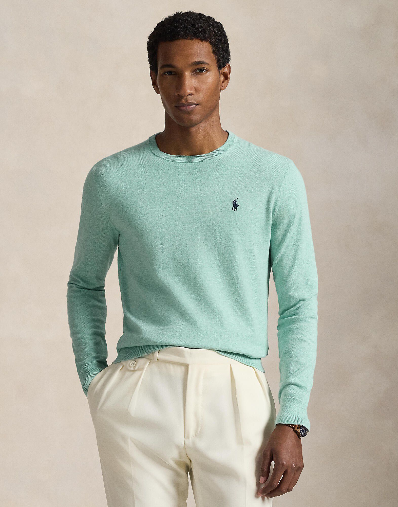 Slim Fit Textured Cotton Sweater