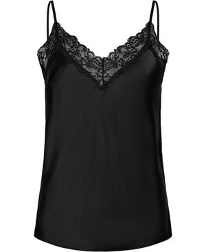 Moon 3 G - Strap Top w. Lace, 100% Silk