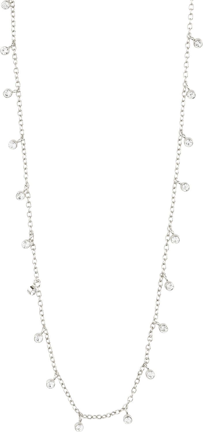 MAJA crystal multi drops necklace silver-plated