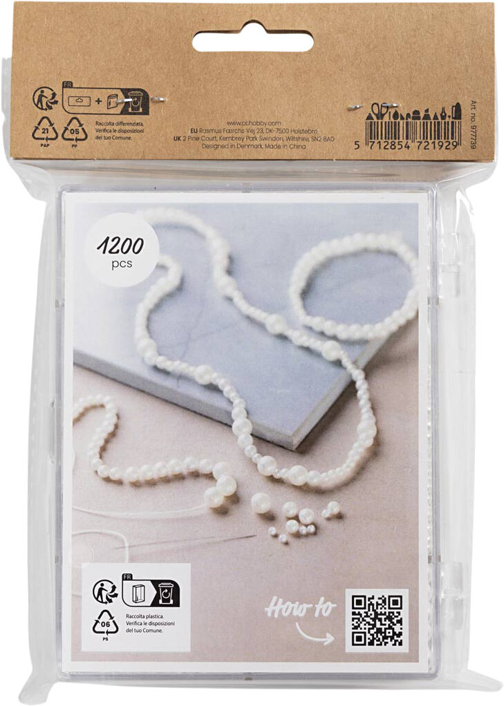 DIY Mix Smykker, Halsk&aelig;de og armb&aring;nd, hvid perlemor