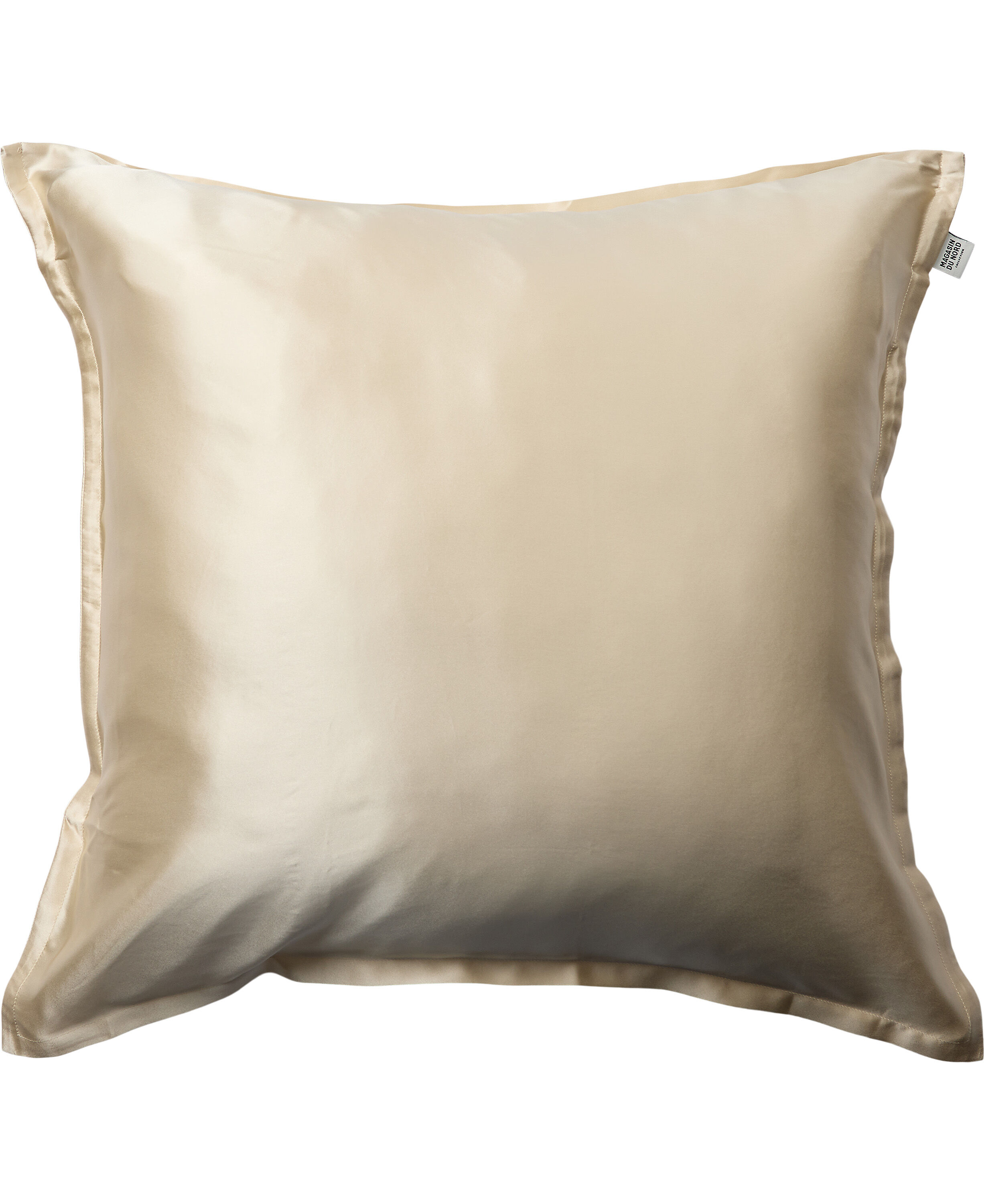 Silke pudebetr&aelig;k med lynl&aring;s, 100 % morb&aelig;rsilke, 60x63 cm, lys beige