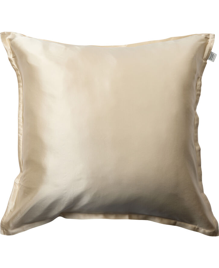 Silke pudebetræk med lynlås, 100 % morbærsilke, 60x63 cm, lys beige