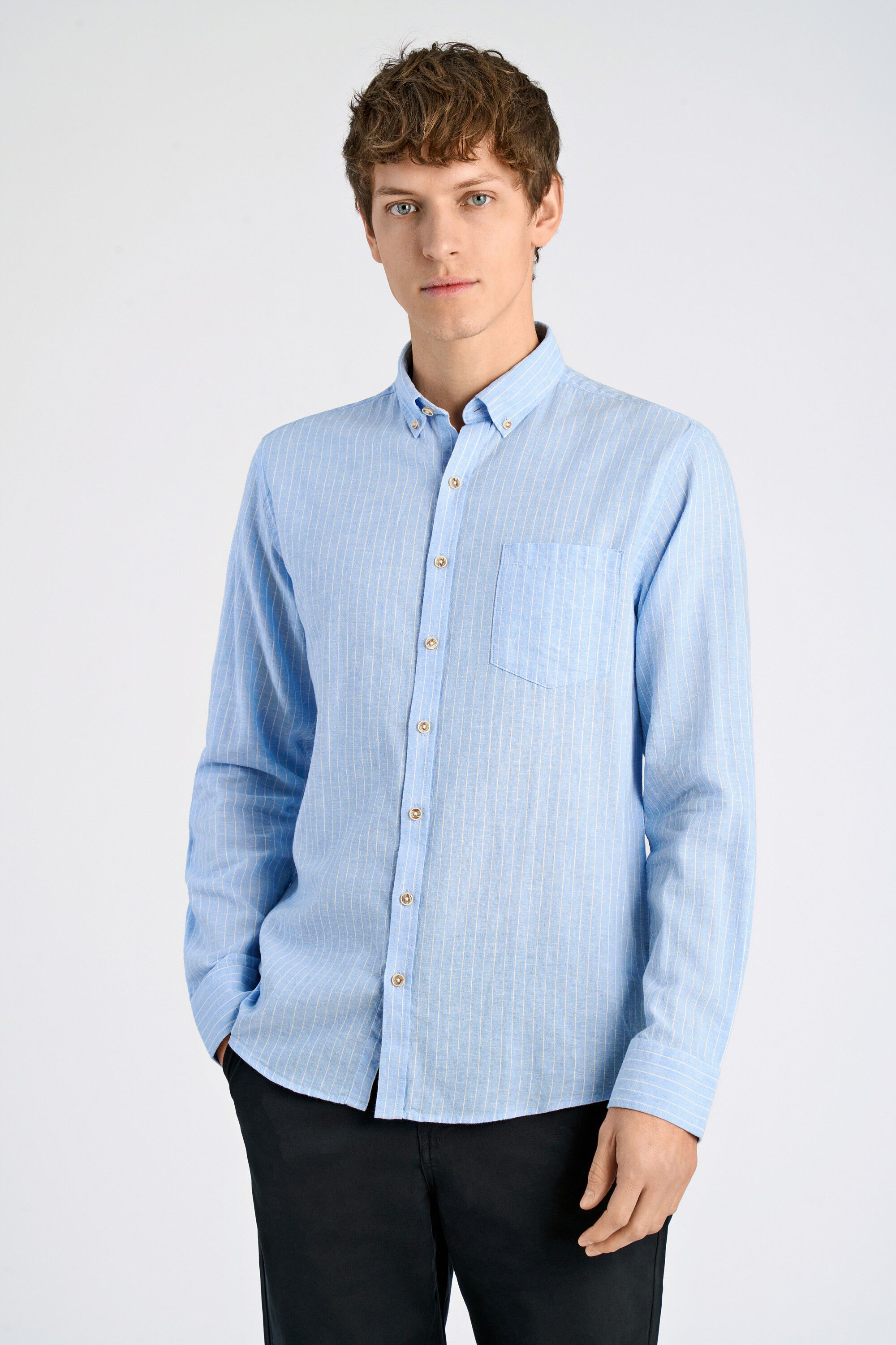 Cotton/linen shirt L/S