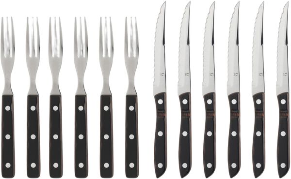 Biffbestikk/grillbestikk Old Farmer Classic 12 deler Tre/Stå