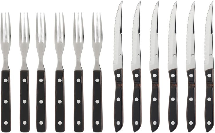 Biffbestikk/grillbestikk Old Farmer Classic 12 deler Tre/Stå