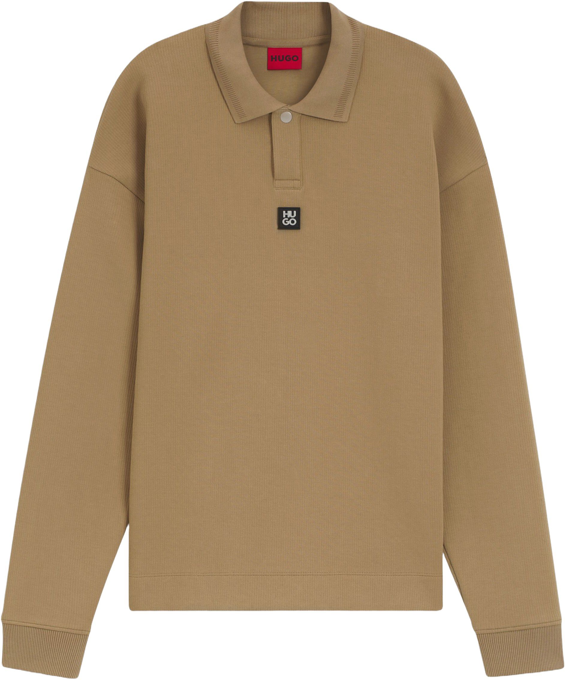 Structured cotton-blend sweatshirt polo collar