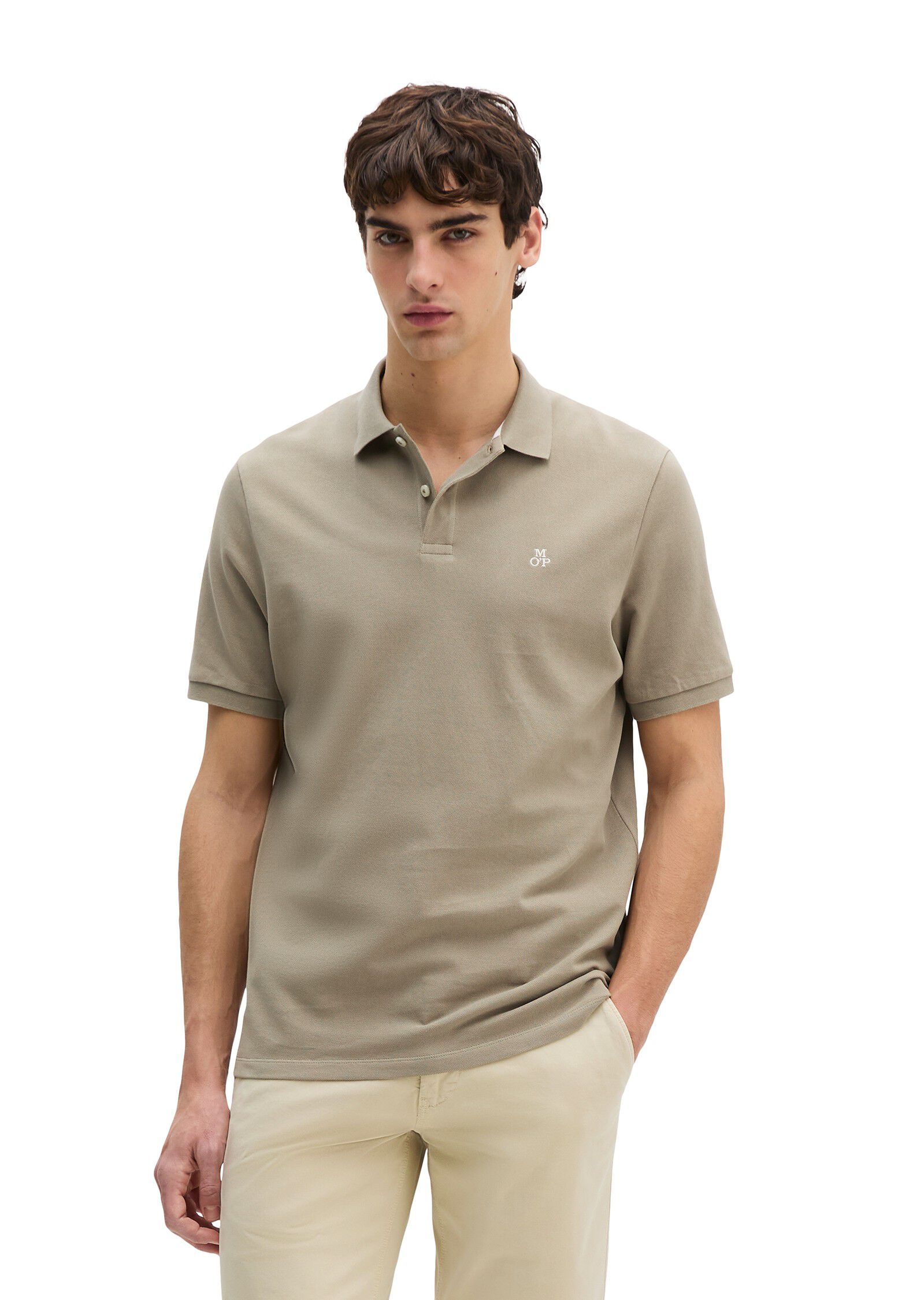 Polo shirt, short sleeve, button pl