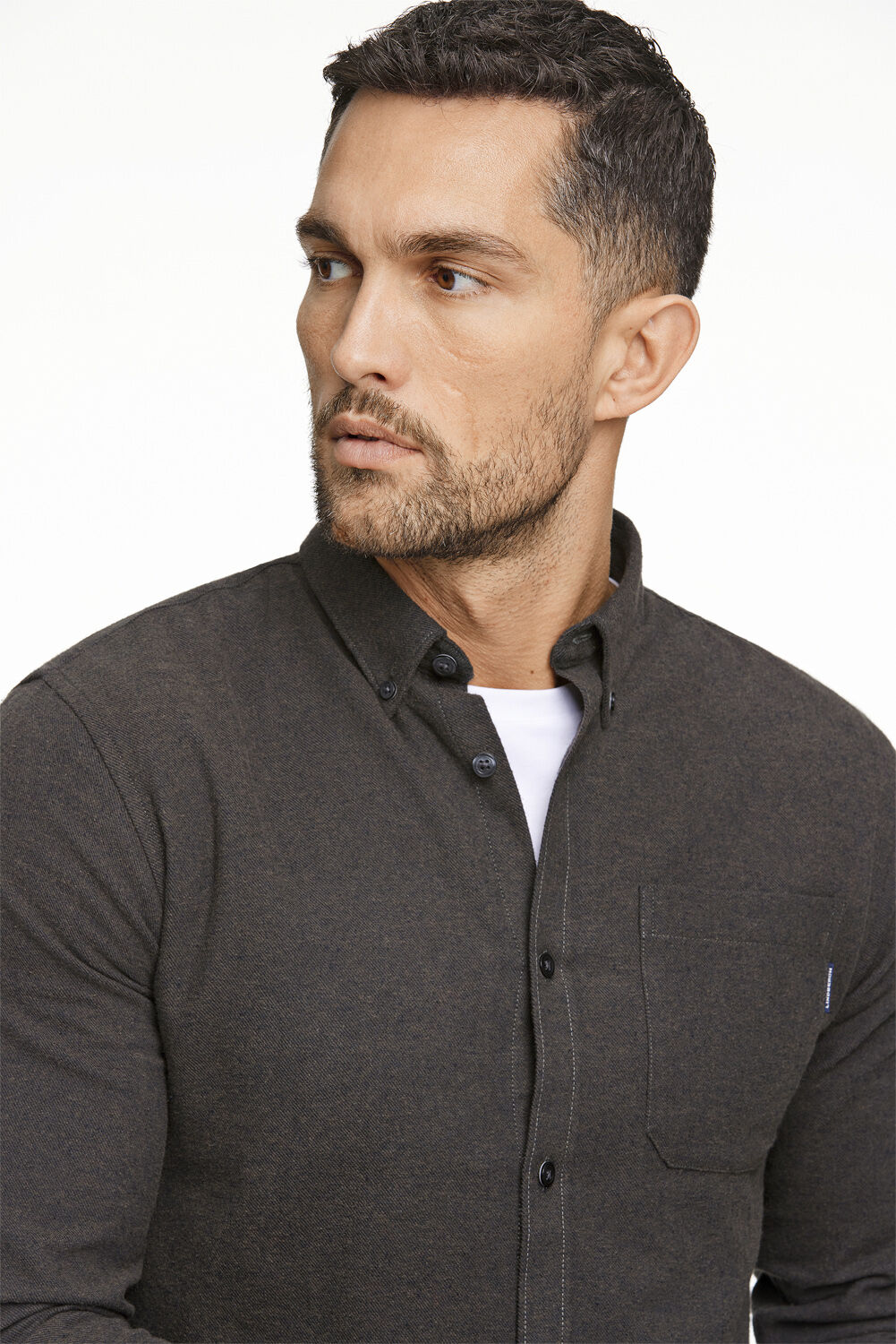 Brushed twill shirt L/S