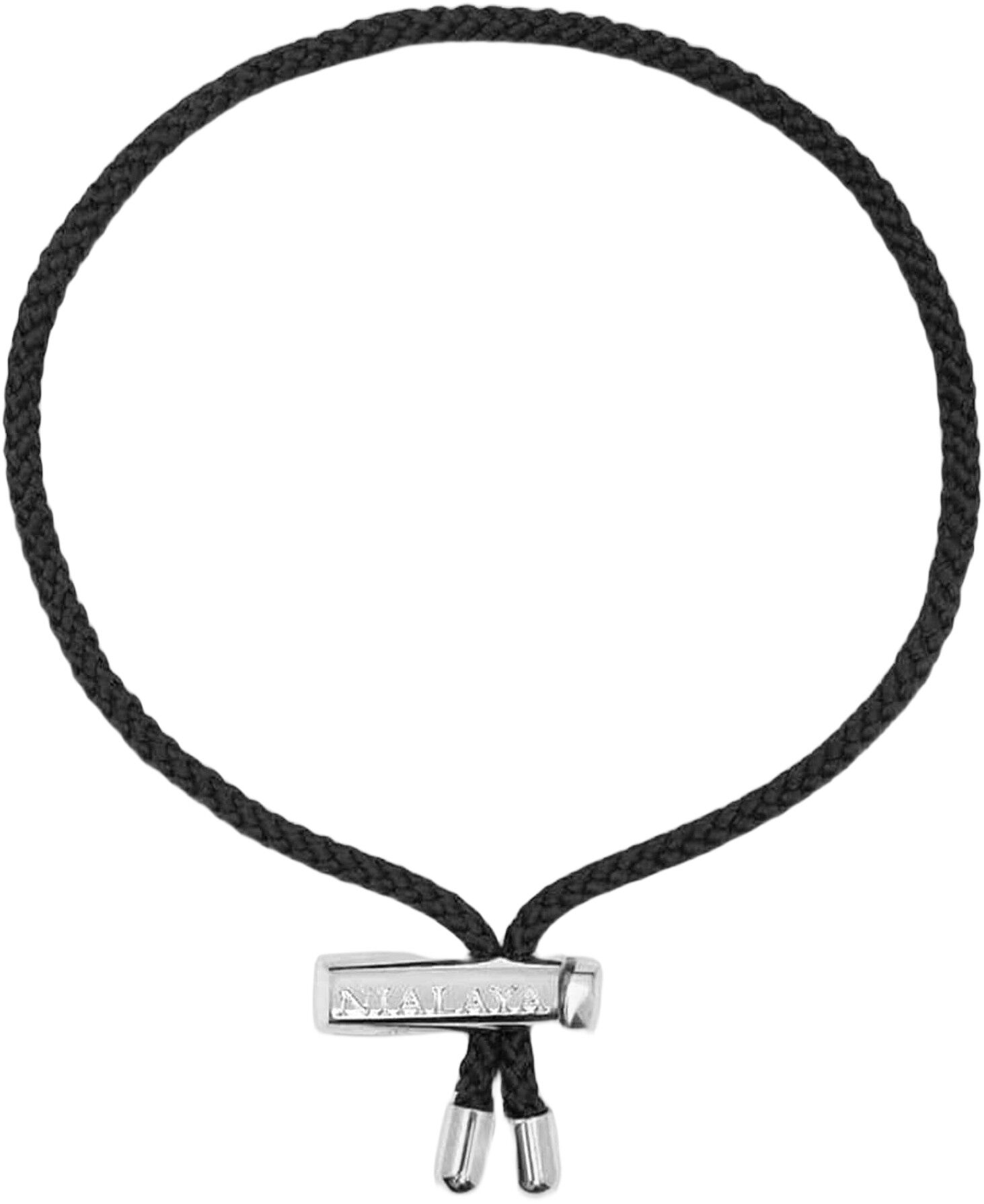 Men's Black String Bracelet with Adjustable Stainless Steel Lock