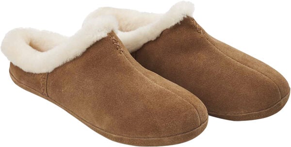 Cozy Slipper, Suede/Lambskin Chestnut
