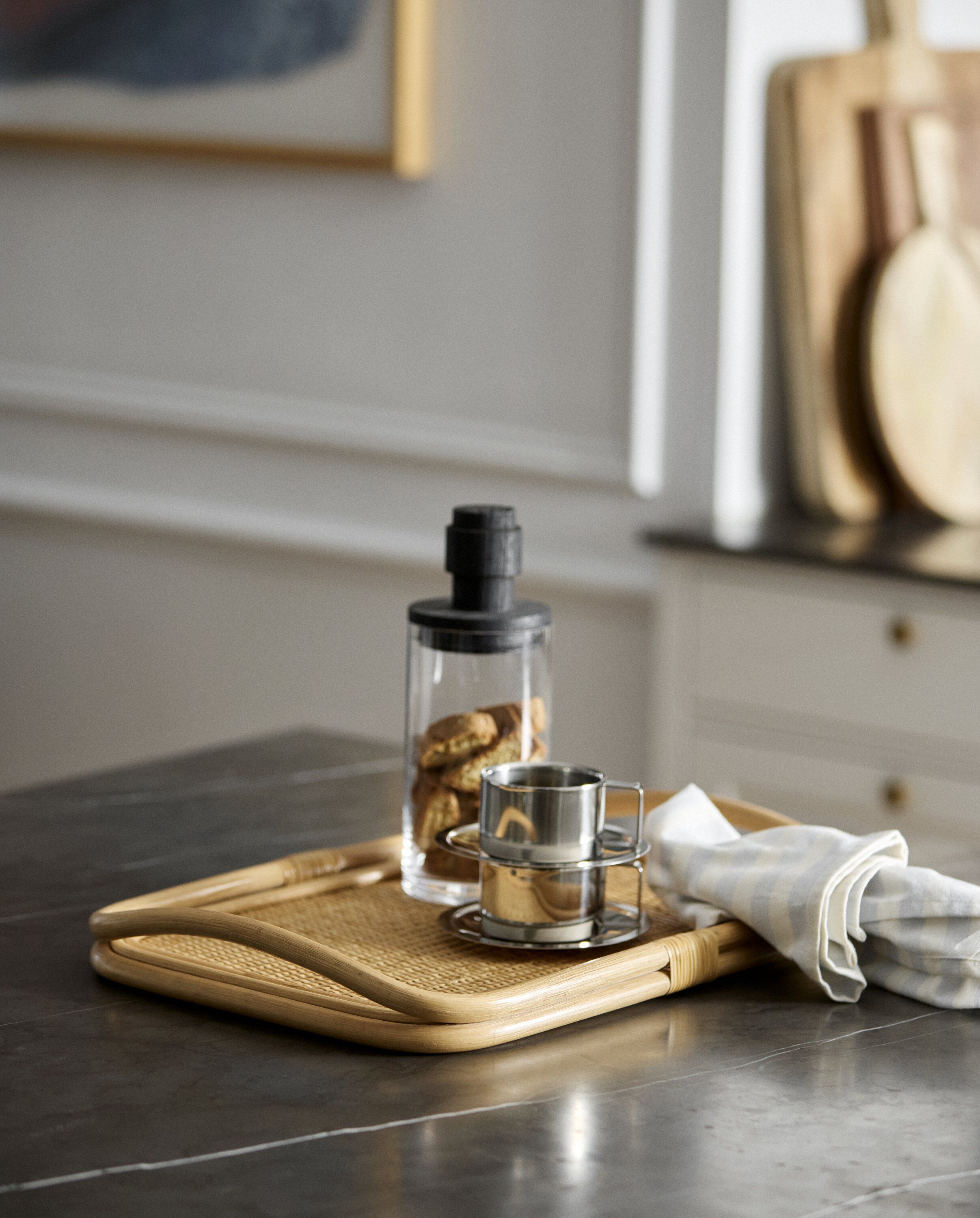 LAURUS rattan serving tray - nature