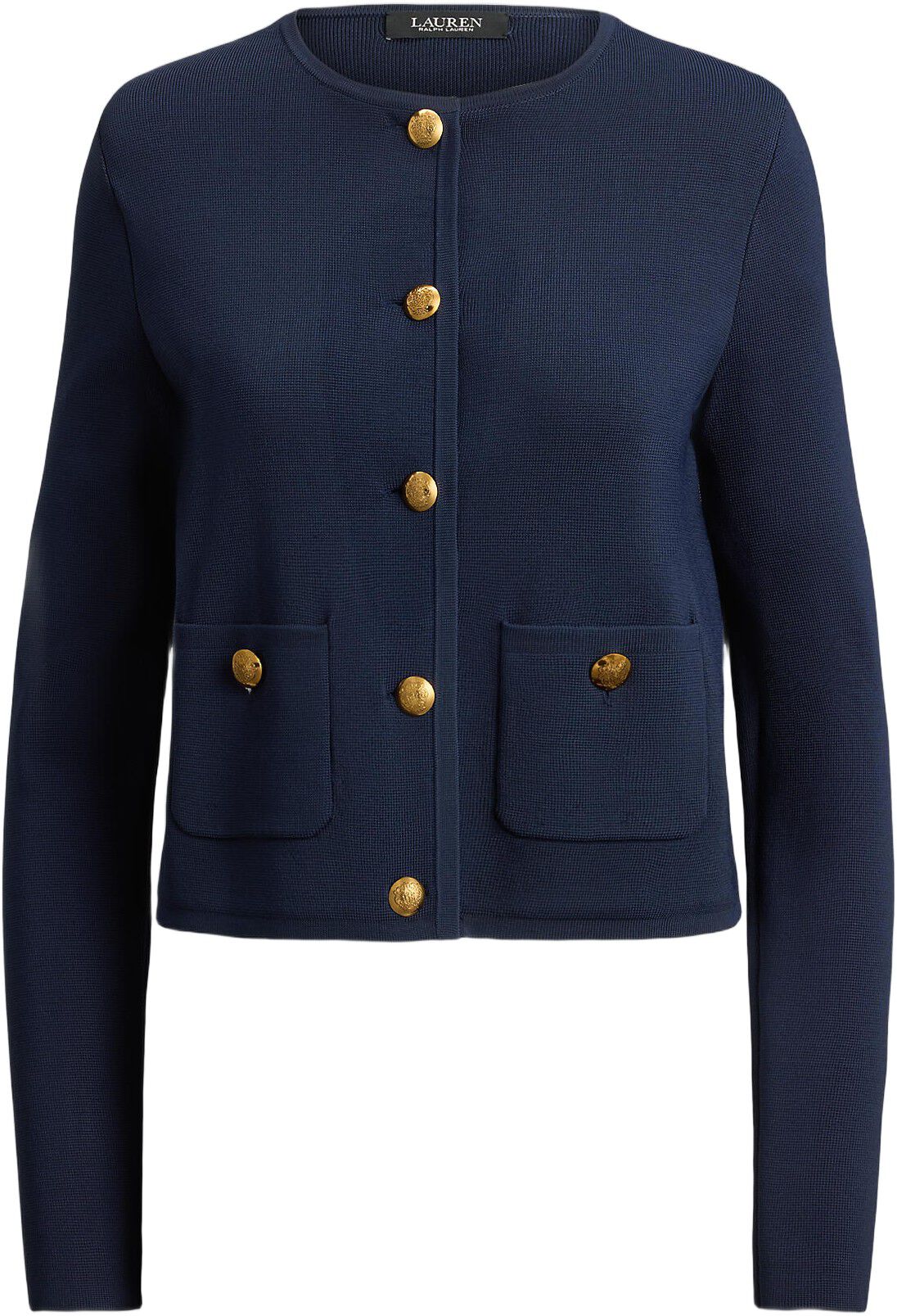 Cropped Crewneck Sweater Jacket