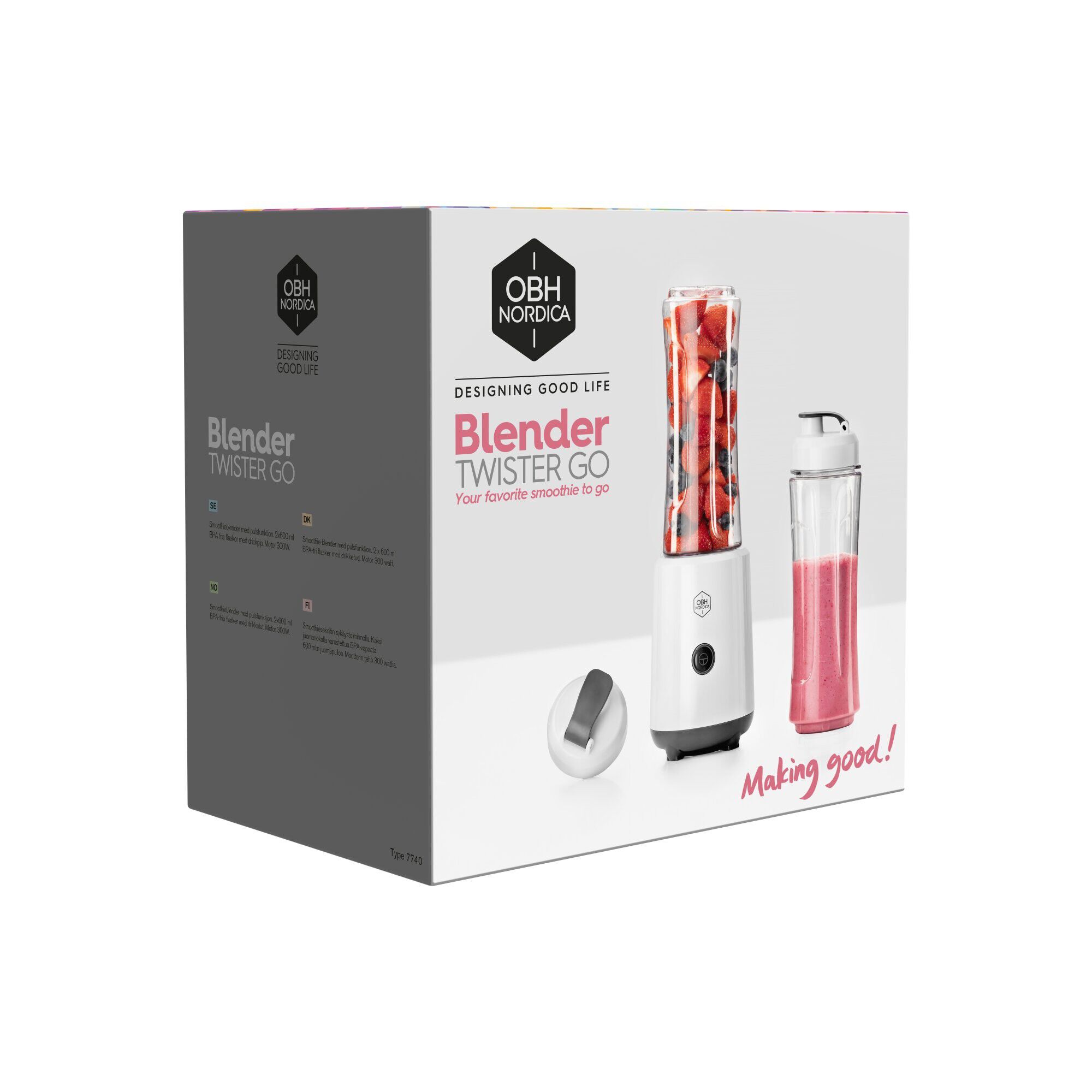 OBH Nordica Twister Go To-Go-Blender Hvid