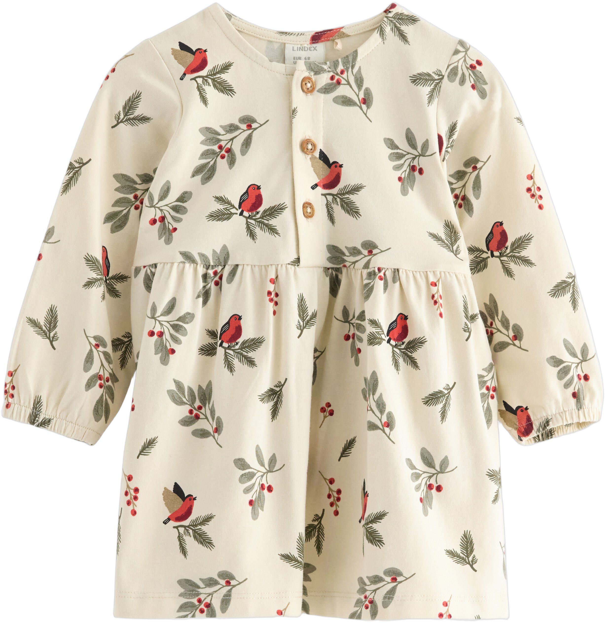 Langermet kjole i myk bomullsjersey