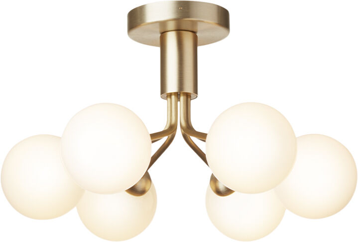 Apiales 6 Ceiling, brushed brass / opal