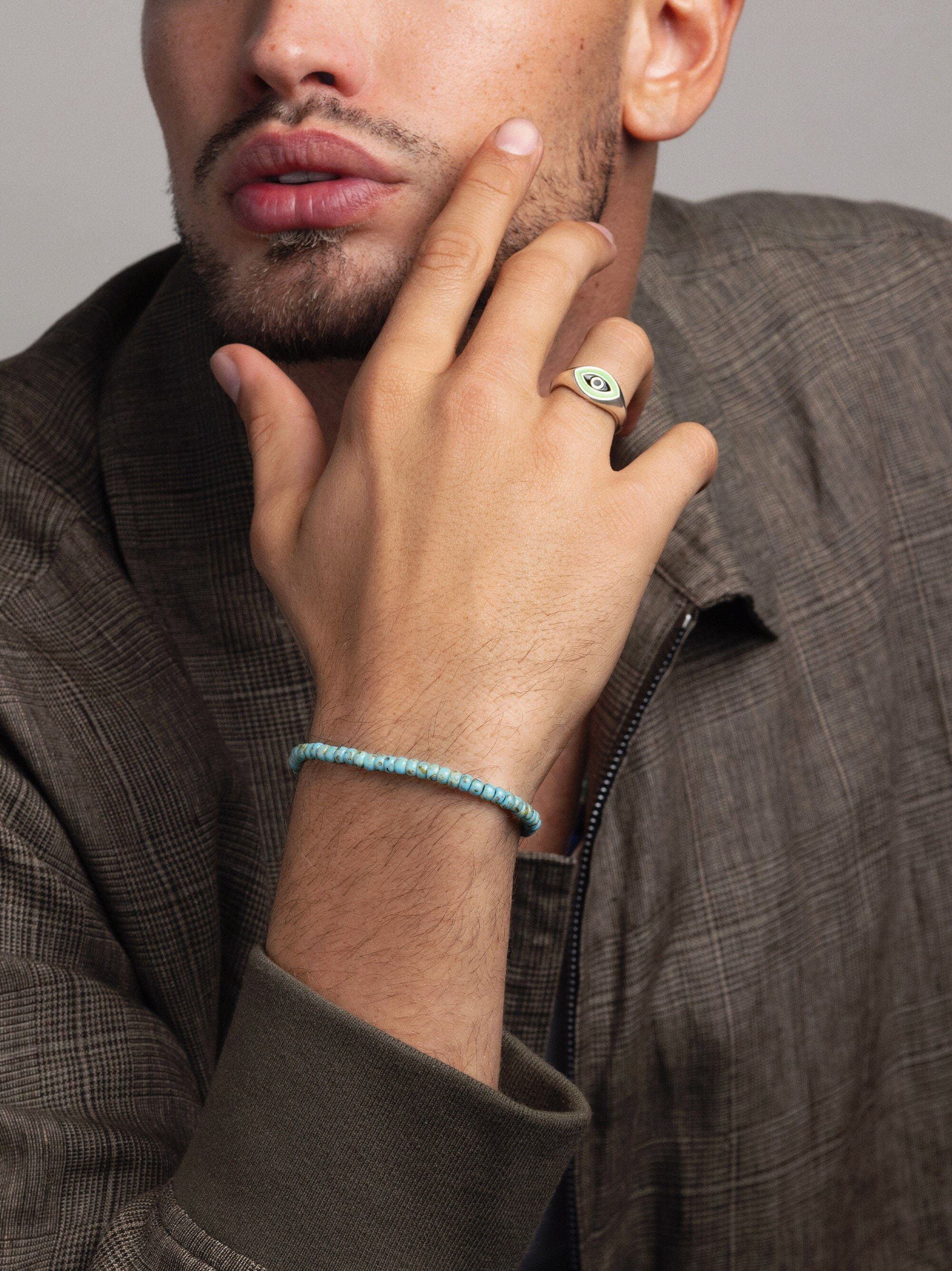 Men's Sterling Silver Evil Eye Signet Ring