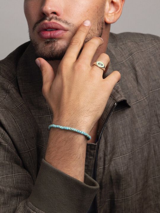 Men's Sterling Silver Evil Eye Signet Ring