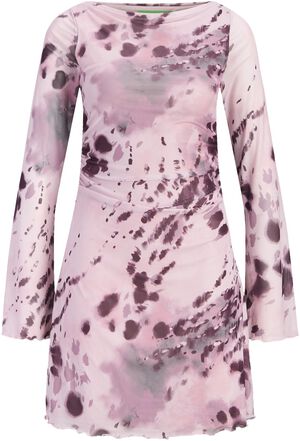 JXMINNA MESH LS DRESS WVN SN