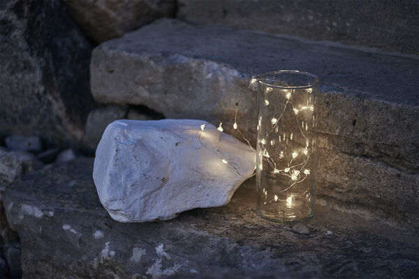 Lærke hjerte 20 lys klar/sølv