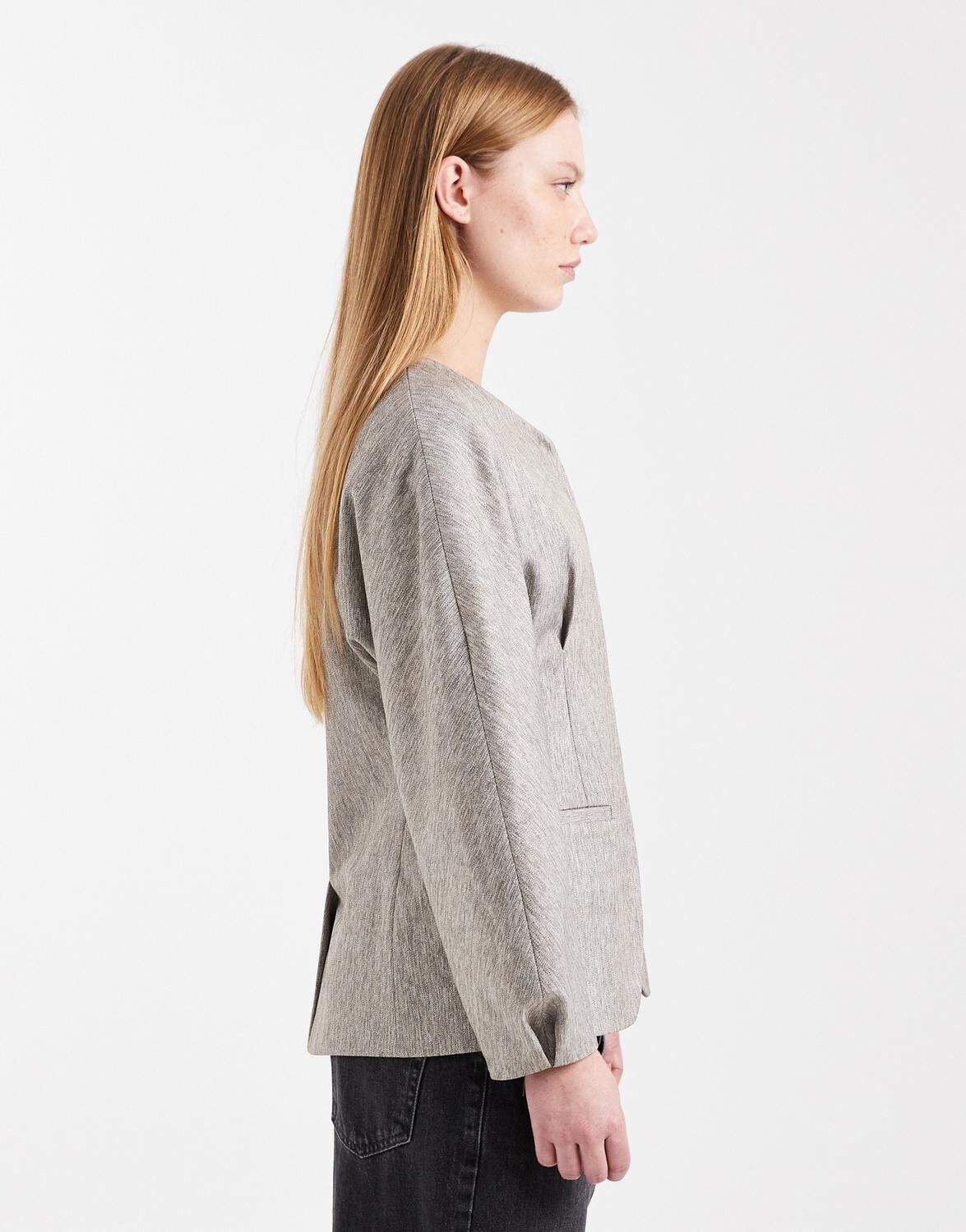 Tstona Collarless Blazer Wvn