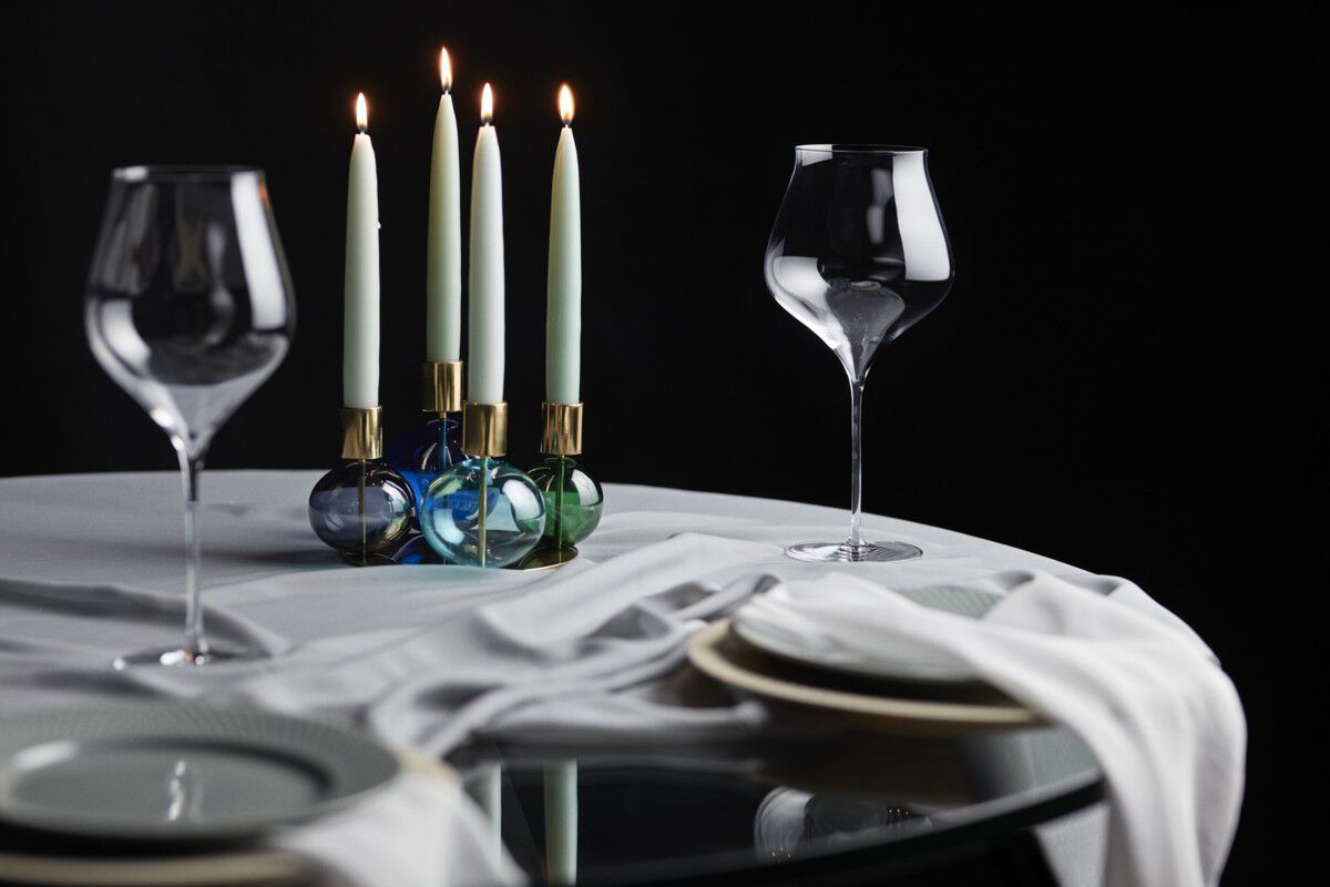 Bubble 4-armet lysestage &Oslash;17. 5 cm bl&aring;/gr&oslash;n