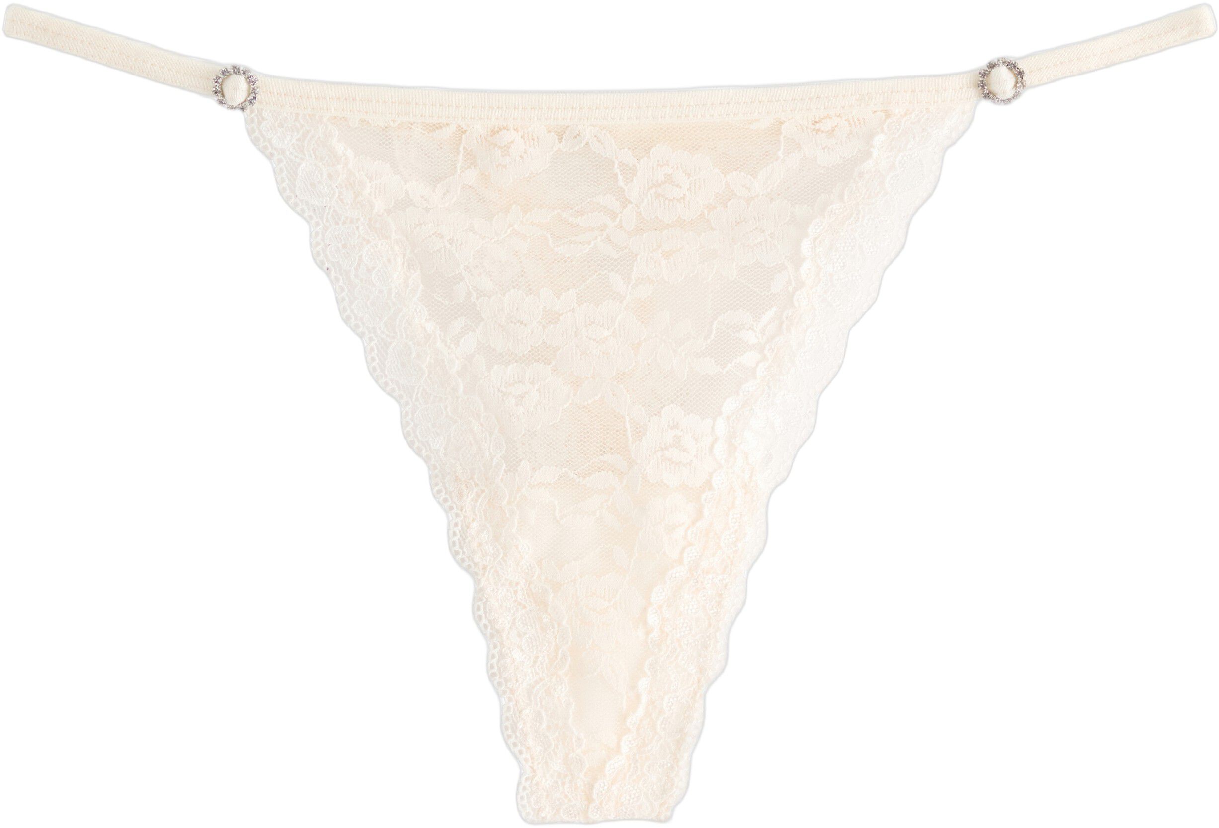 Stringtrosor i spets med en liten s