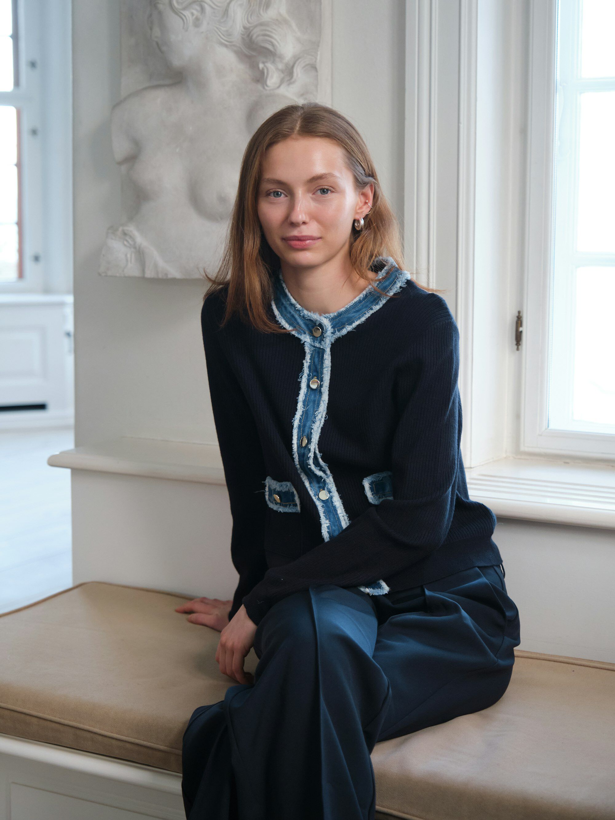 Zelma Knit Denim Cardigan