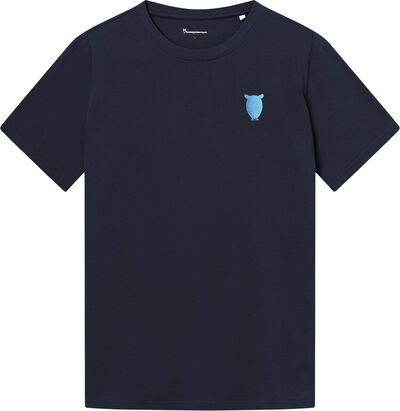 Regular fit owl chest embroidery t-shirt - GOTS/Vegan