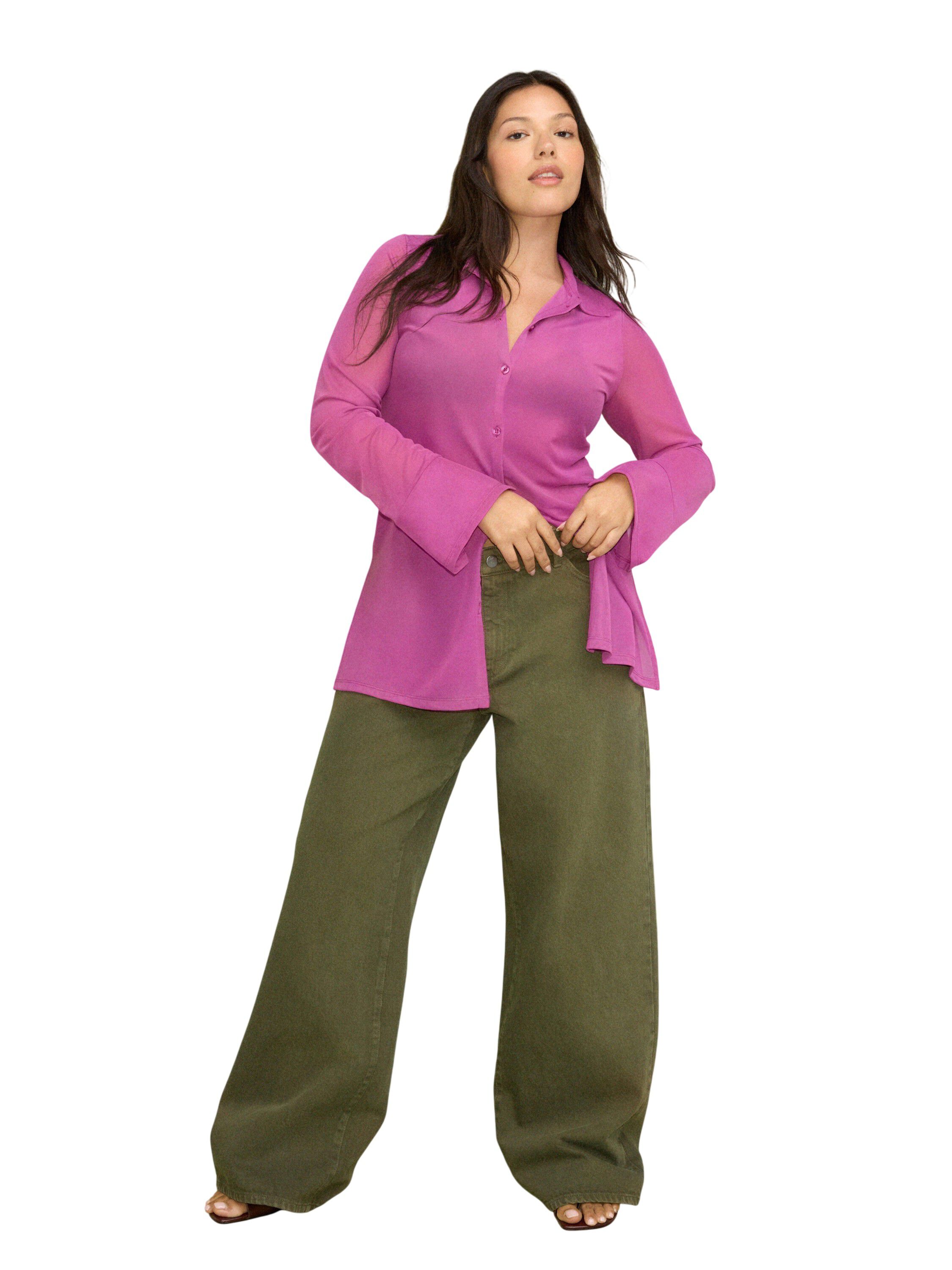 Byxor i twill med vid passform, nor