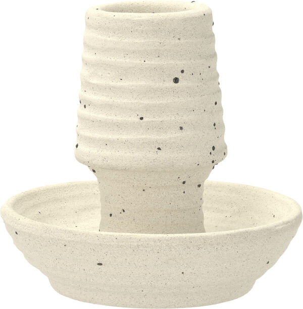 Lysestake Elv 8,5 x 8 cm Offwhite Steintøy