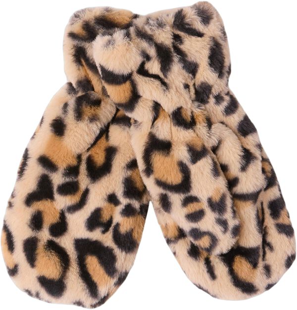 Soft mittens in fluffy faux fur wit