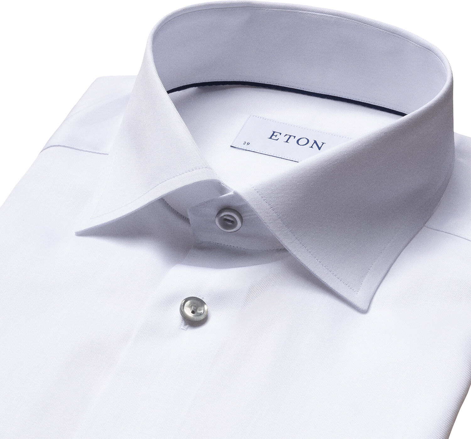 White Twill Shirt Grey Details - Slim Fit