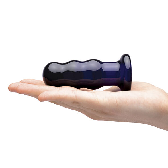 GLAS - RECHARGEABLE REMOTE CONTROLLED VIBRATING BEADED BUTTP