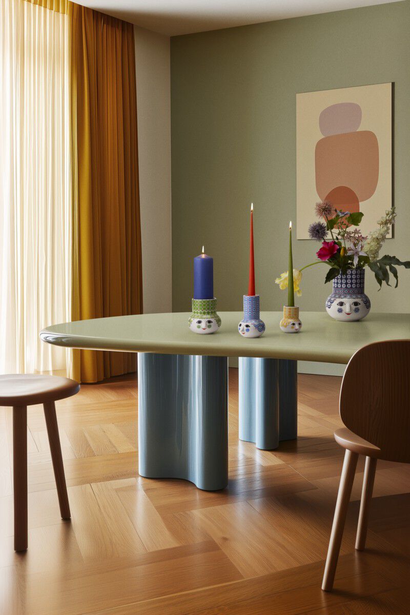 Olga Lysestage H9 cm gul