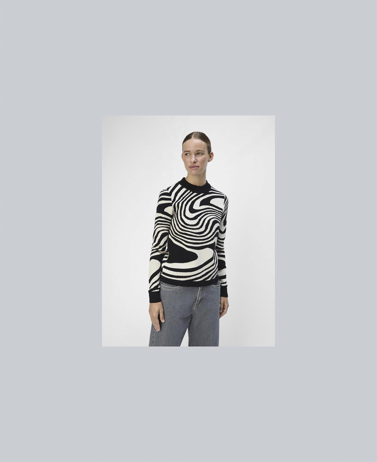 OBJRAY L/S KNIT PULLOVER AOP NOOS