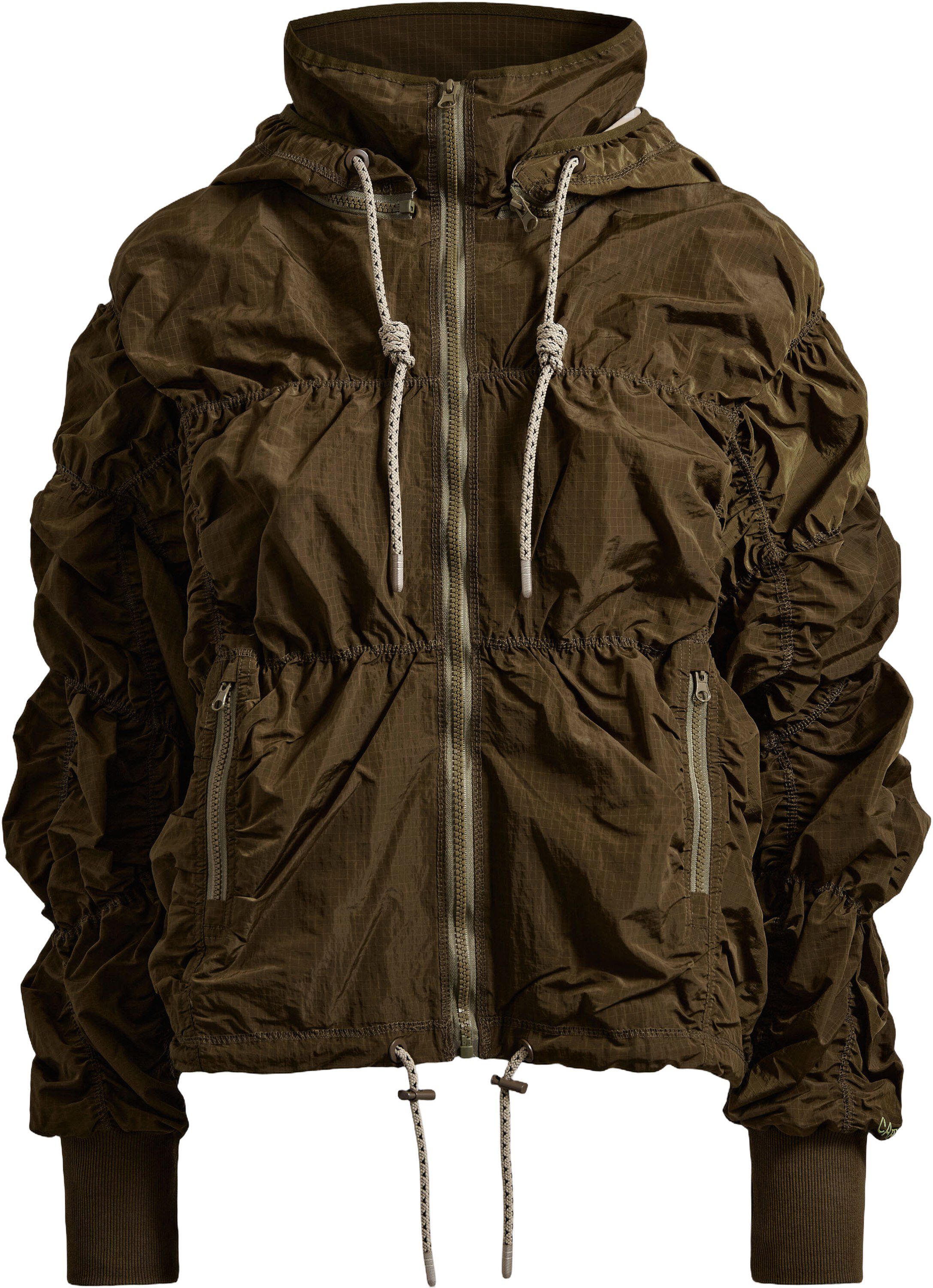 Ridge parachute jakke med aftagelig h&aelig;tte - Moss