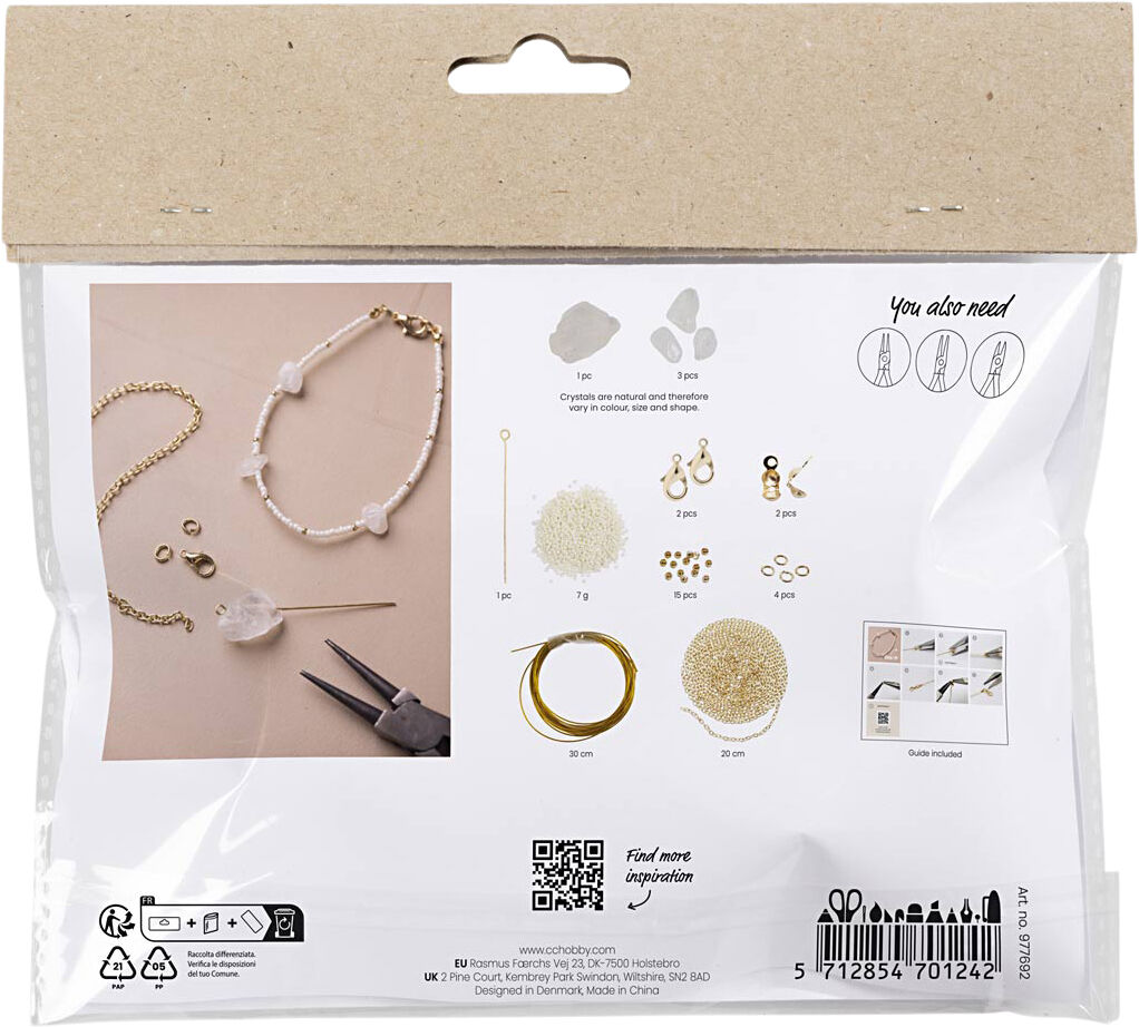 Mini DIY Kit Smykker, Bjergkrystalarmb&aring;nd
