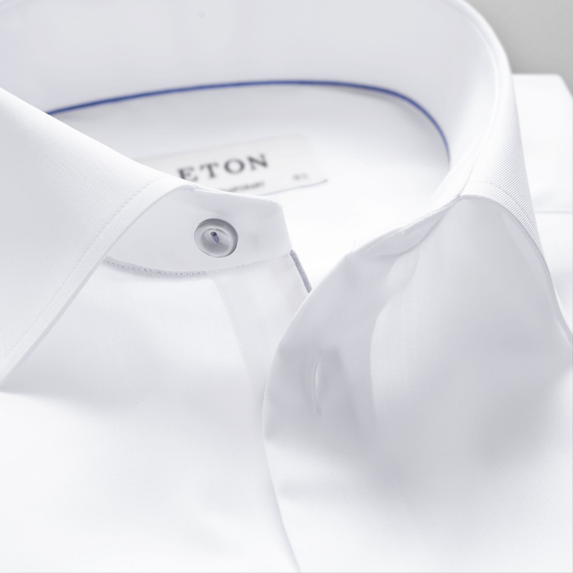 White Twill Shirt Grey Details - Contemporary Fit