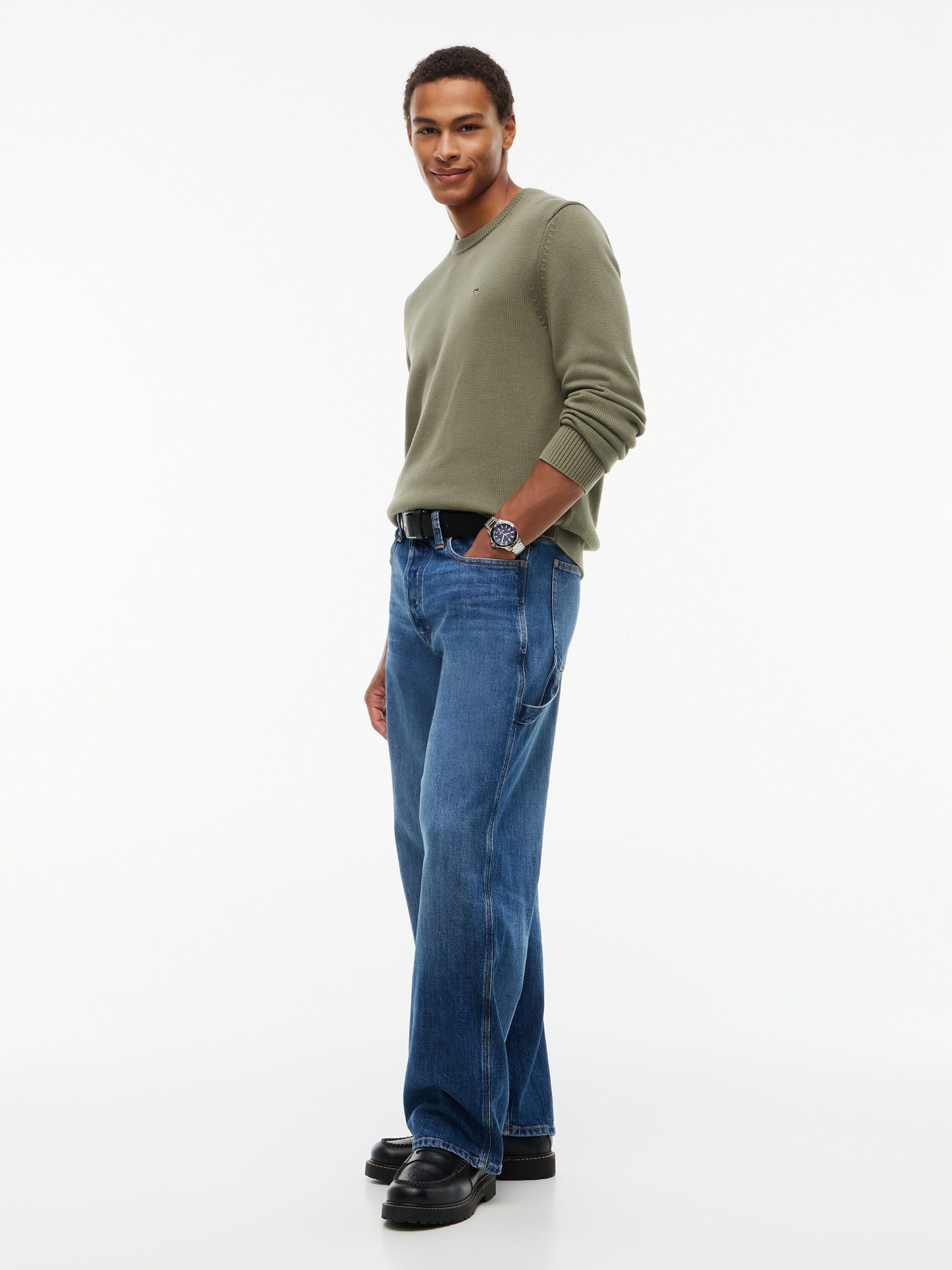 Tommy Flag Textured Slim Jumper