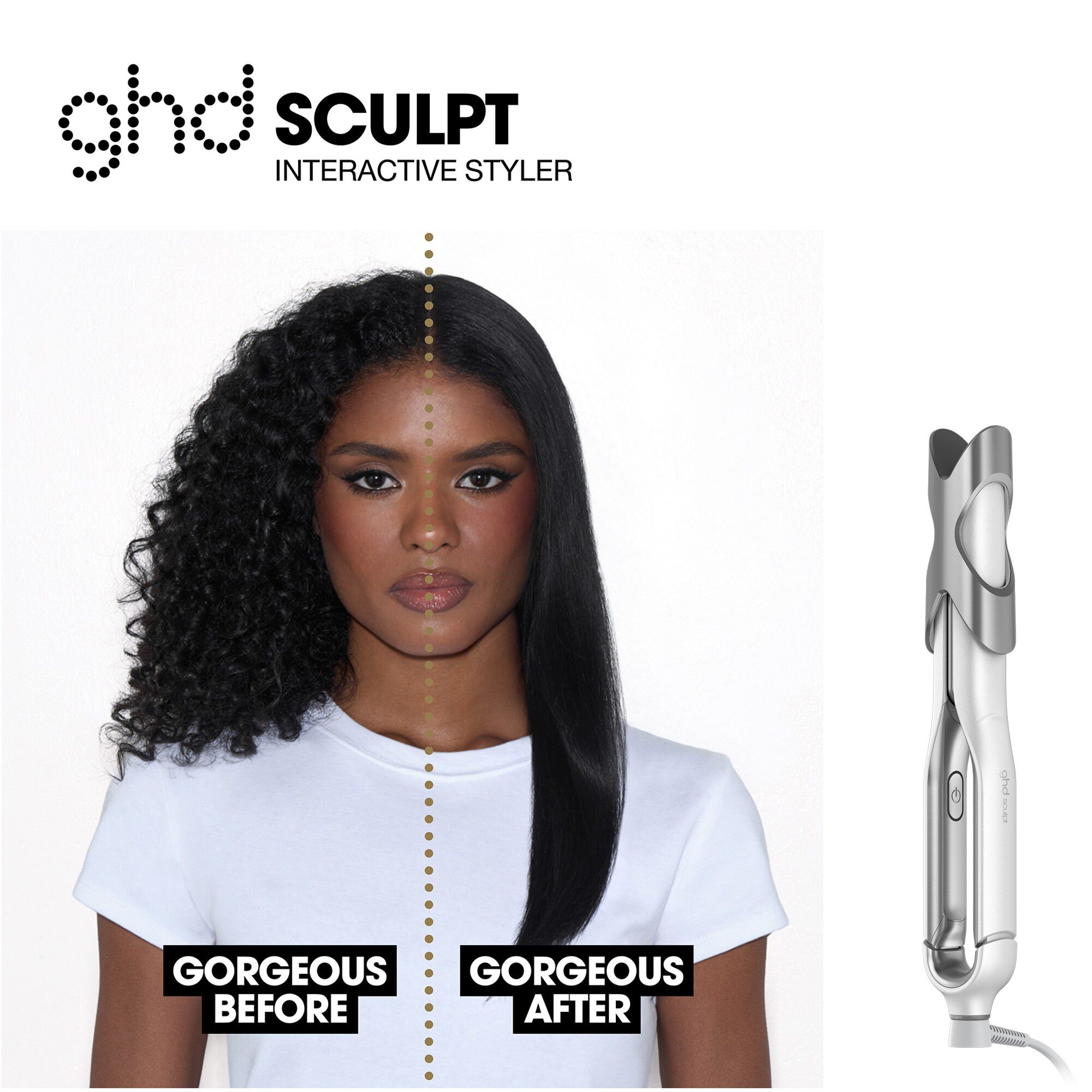 ghd Sculpt Interactive Hair Straightener - White